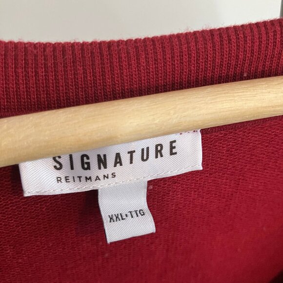 Burgundy v-neck sweatshirt with short sleeves and shoulder detail - Picture 2 of 10